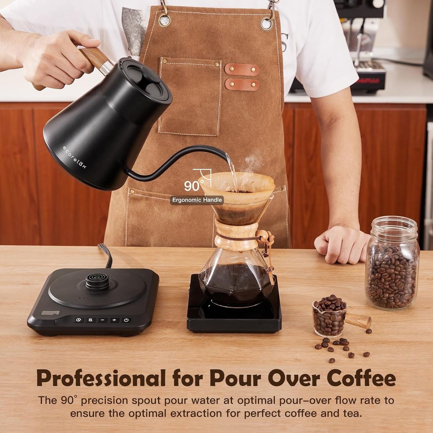 Experience the Perfect Brew with Our Gooseneck Electric Kettle - Precision Temperature Control for Coffee, Tea, and More!