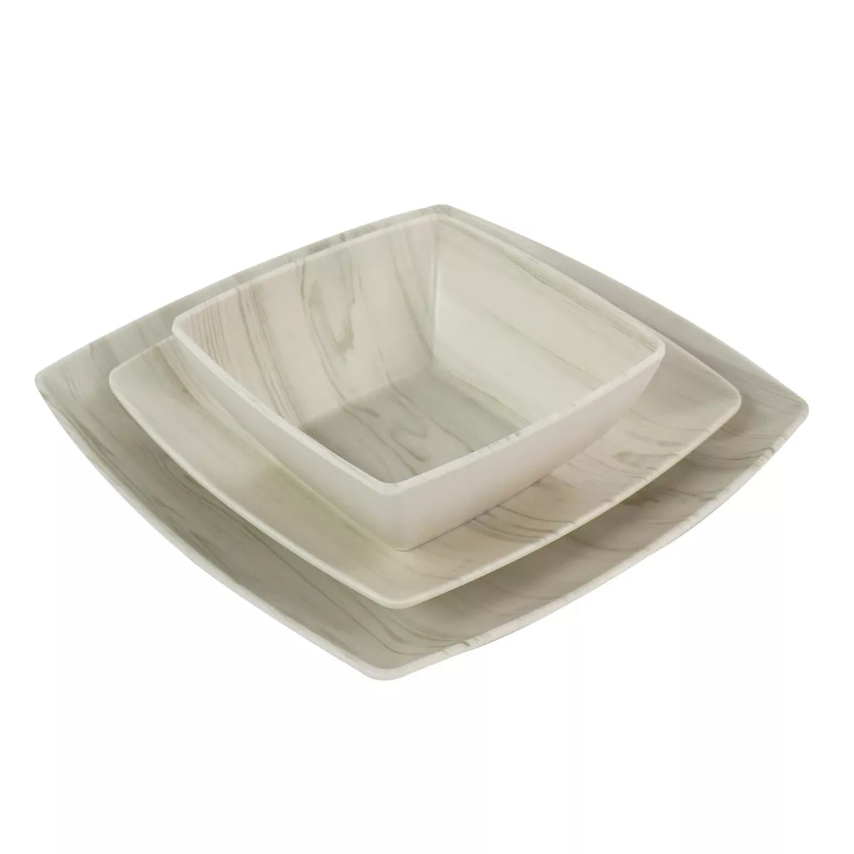 Gibson Home Woodgrain 12 Piece Melamine Dinnerware Set