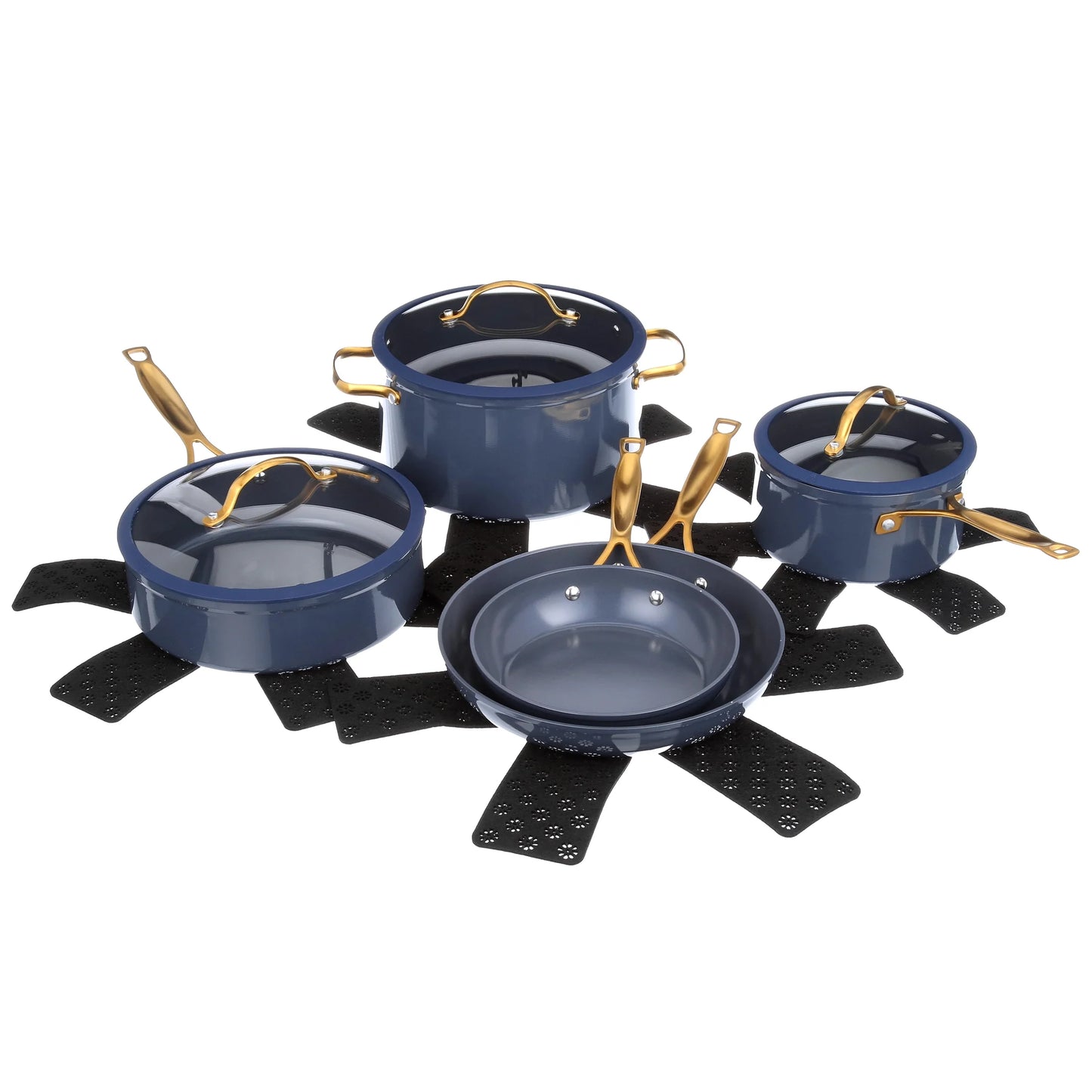 Transform Your Cooking Experience with the Thyme & Table 12-Piece Non-Stick Cookware Set in Elegant Blue