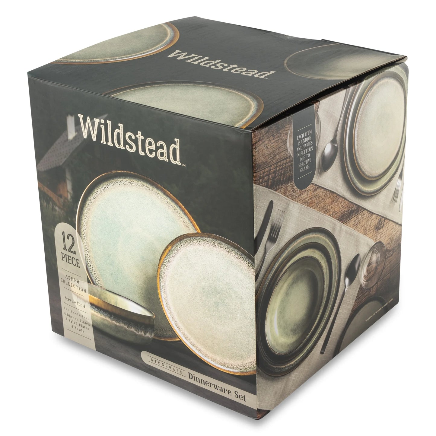 Elevate Your Dining Experience with the Wildstead 12-Piece Rustic Ceramic Dinnerware Set - Asher Collection