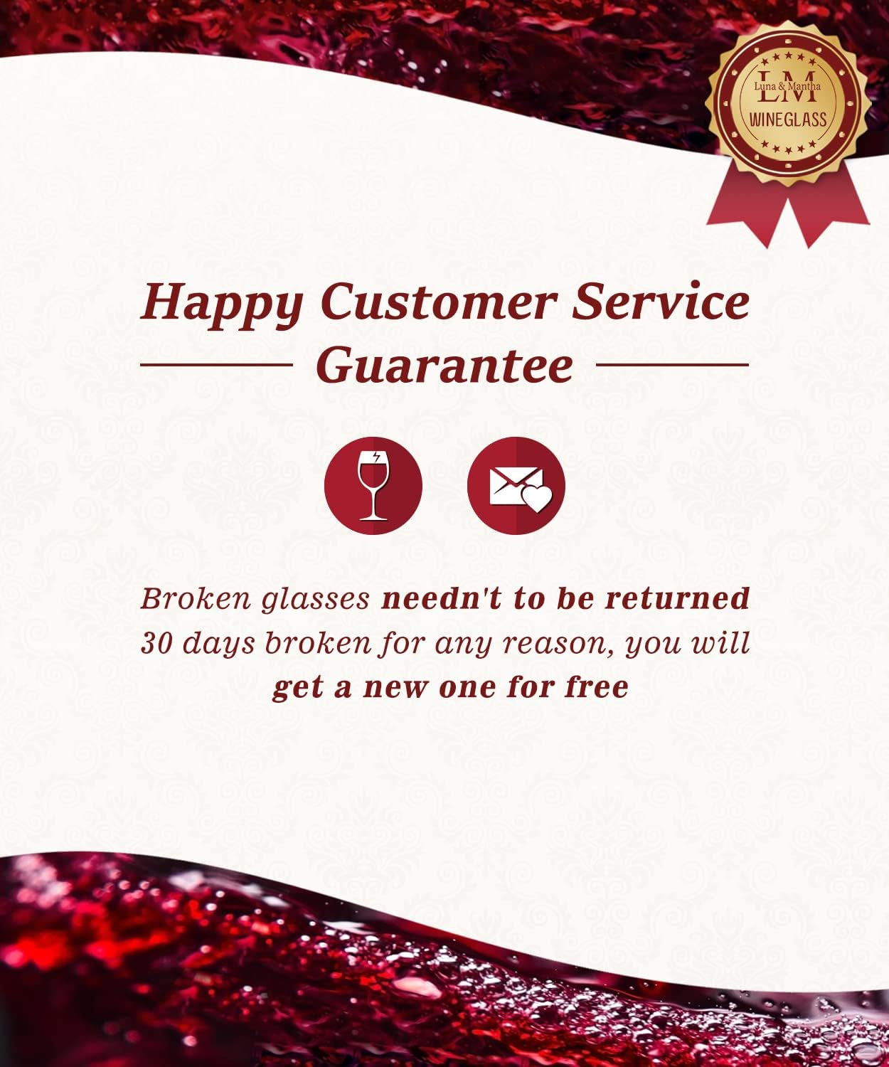 Red Wine Glasses Set of 4, Premium Crystal Wine Glasses Hand Blown,15 Oz,Thin Rim,Long Stem,Perfect for Red or White,Daily Use,Unique Wedding Anniversary or Birthday Gift