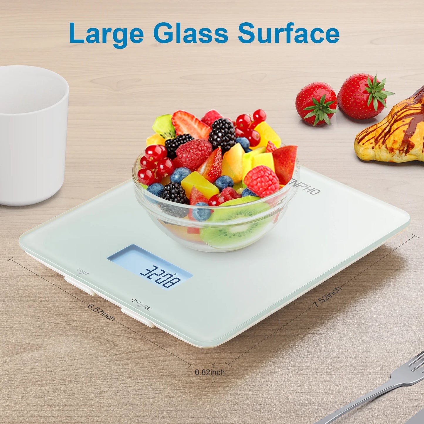 Elevate Your Cooking with the RENPHO Bluetooth Food Scale - Smart Kitchen Scale with App Integration, Sleek Glass Design, and Precision Measurements