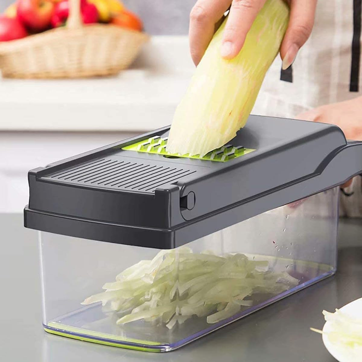 Revolutionize Your Cooking with the 11-in-1 Vegetable Chopper Mandoline Slicer - Gray, Perfect for Effortless Food Preparation!