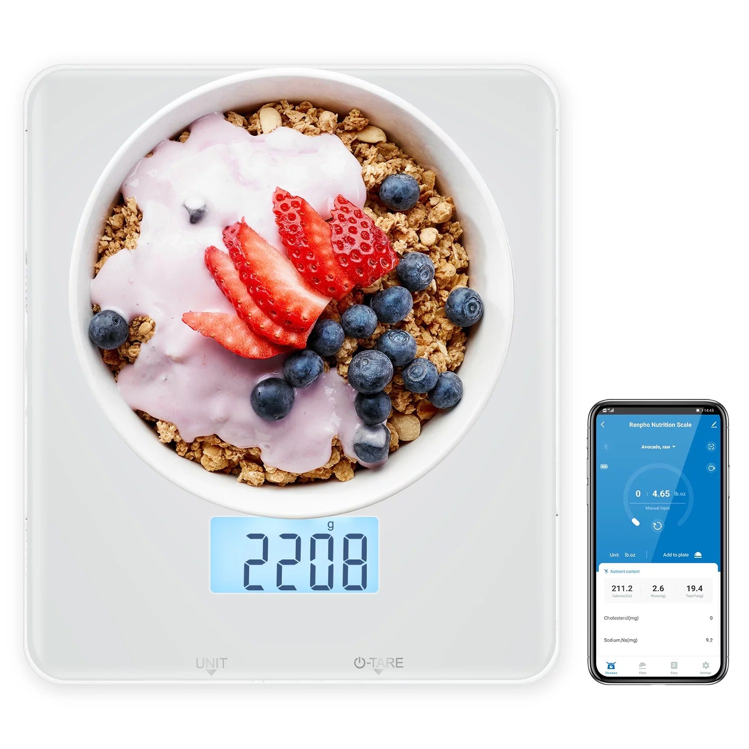 Elevate Your Cooking with the RENPHO Bluetooth Food Scale - Smart Kitchen Scale with App Integration, Sleek Glass Design, and Precision Measurements