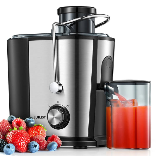Elevate Your Juice Game with the Juilist 2-Speed Electric Juicer - Powerful 400W, Sleek Silver Design, Perfect for Fresh and Healthy Juices!