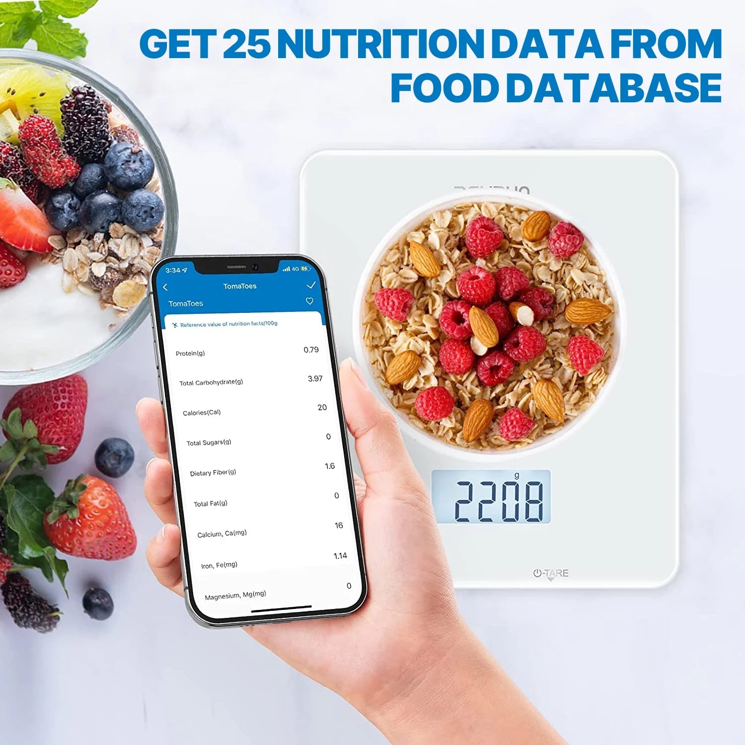 Elevate Your Cooking with the RENPHO Bluetooth Food Scale - Smart Kitchen Scale with App Integration, Sleek Glass Design, and Precision Measurements