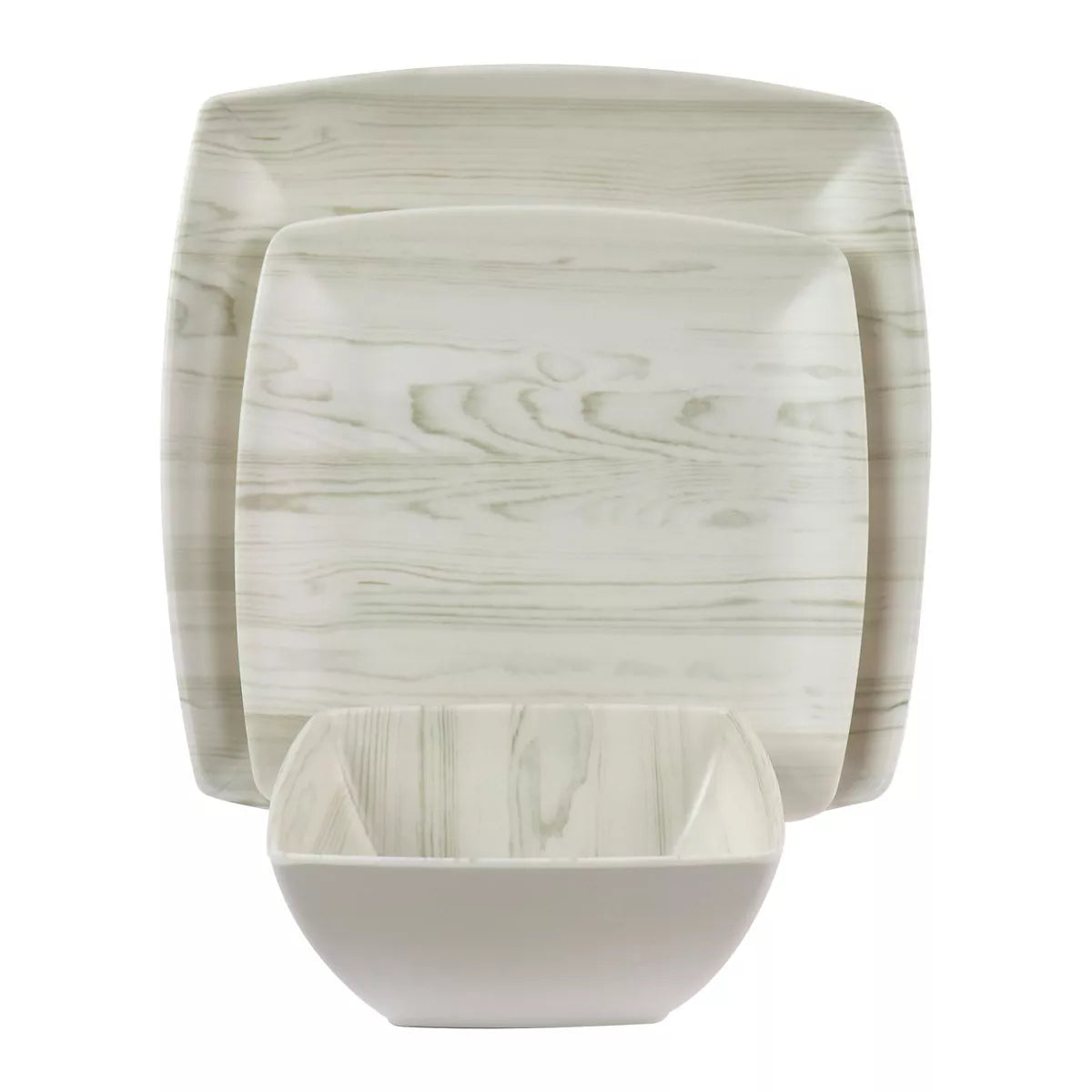 Gibson Home Woodgrain 12 Piece Melamine Dinnerware Set