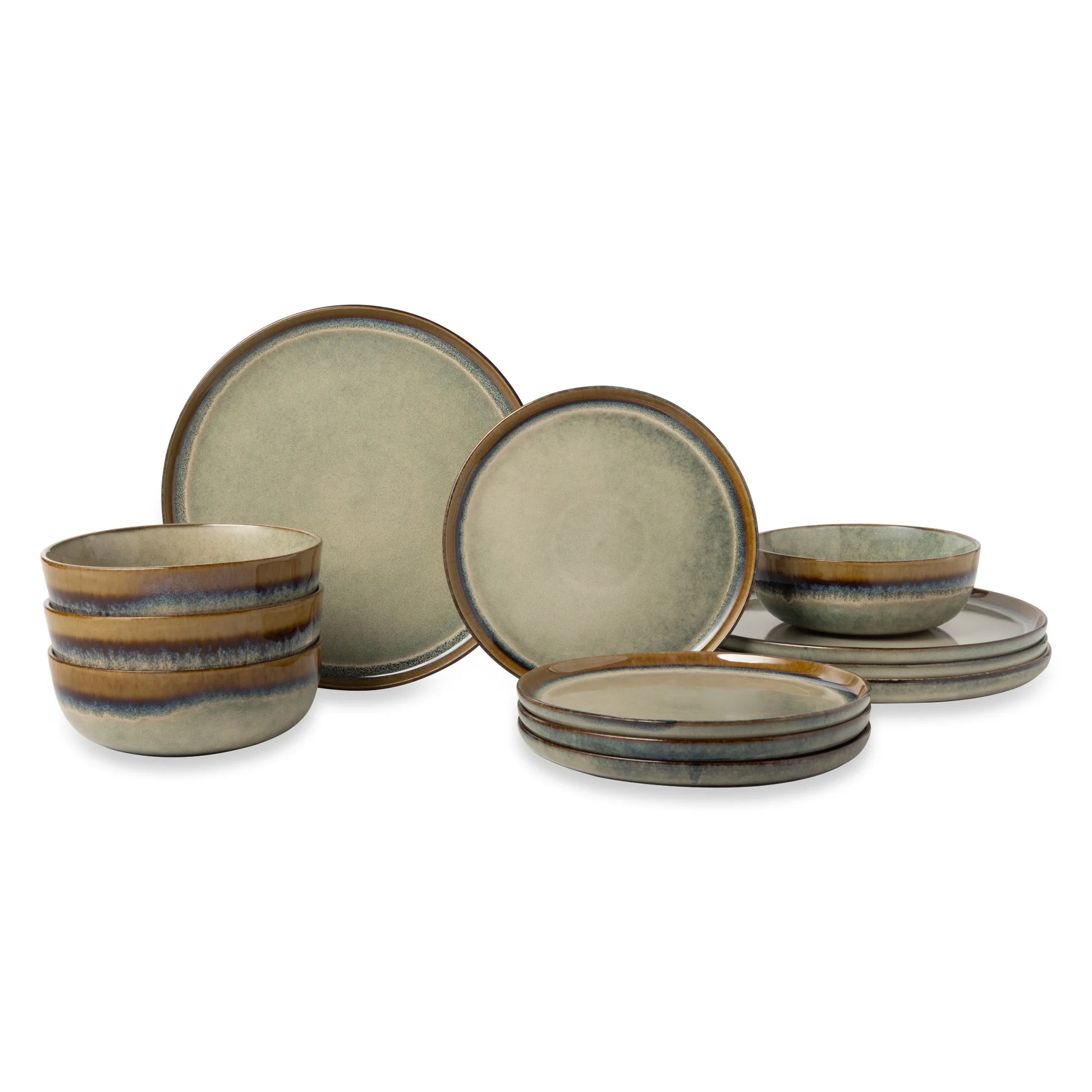 Elevate Your Dining Experience with the Wildstead 12-Piece Rustic Ceramic Dinnerware Set - Asher Collection