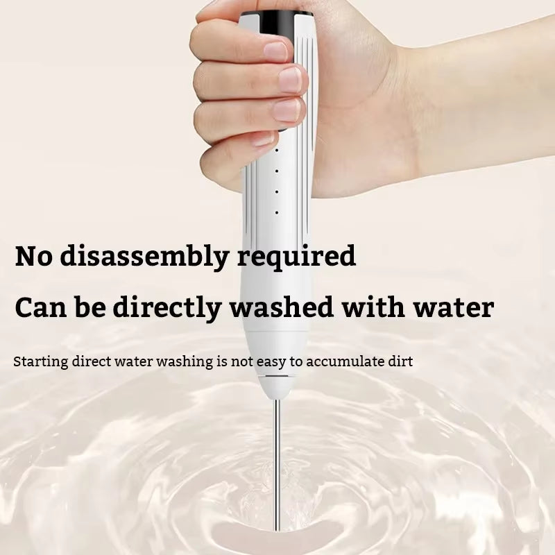 Rechargeable Electric Milk Frother - USB Foam Maker for Coffee, Cream, and Cappuccino with 3 Speed Settings