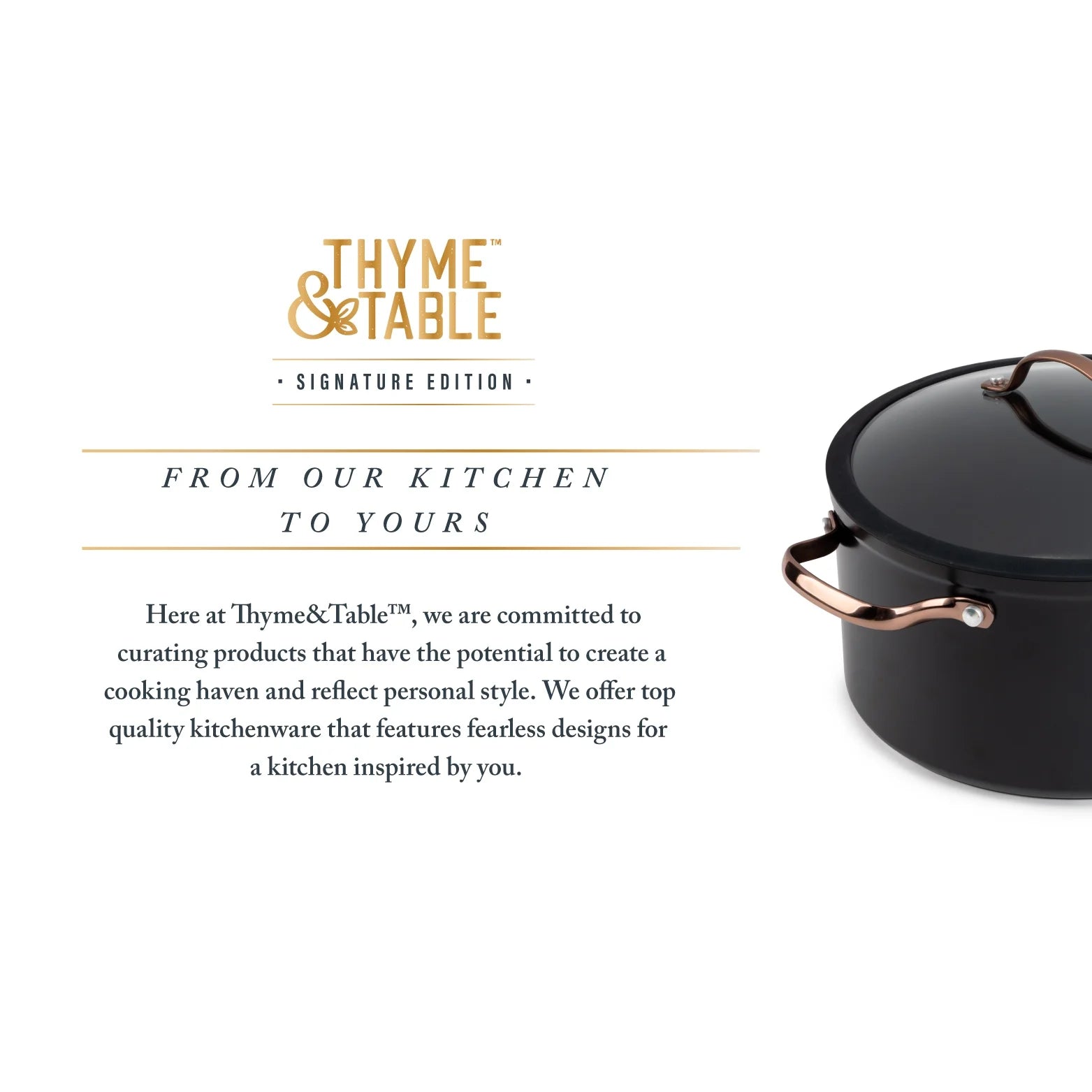 Elevate Your Cooking with the Thyme & Table 12-Piece Rose Gold Non-Stick Cookware Set - Signature Collection