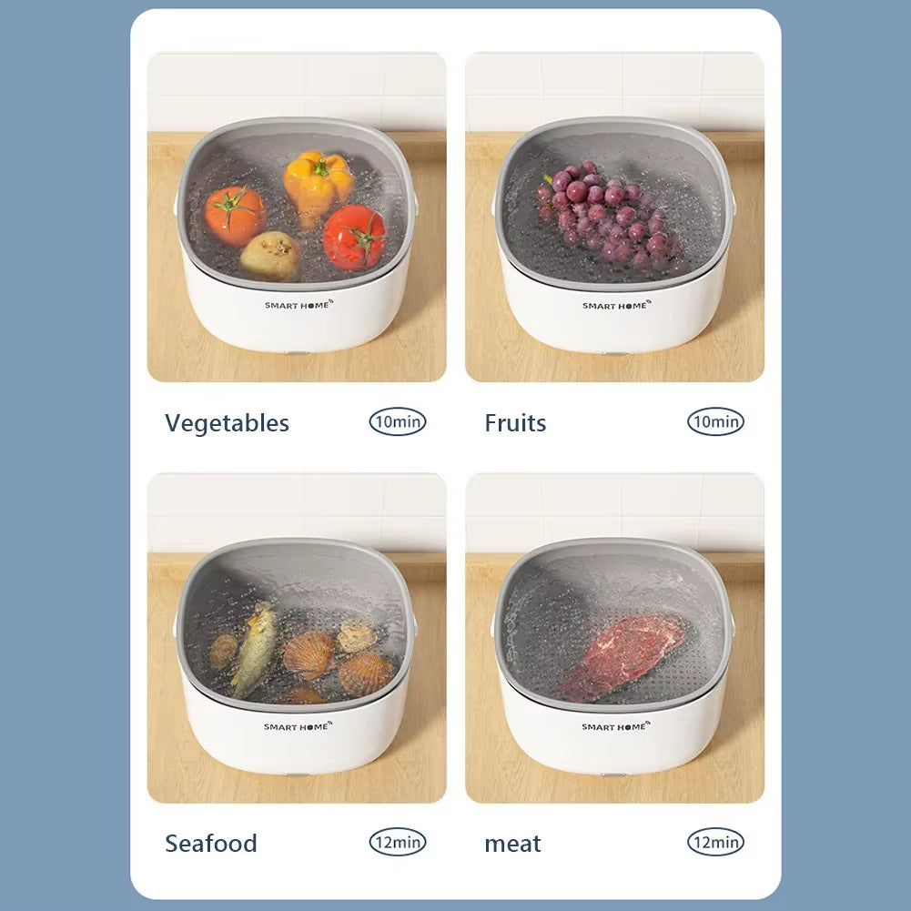 Revolutionary Ultrasonic Vegetable Washer - Effortlessly Remove Pesticides and Dirt from Your Fruits and Veggies!