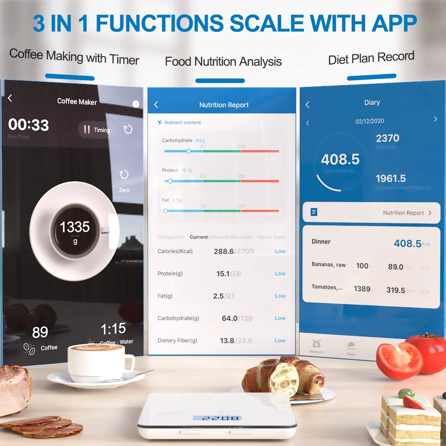 Elevate Your Cooking with the RENPHO Bluetooth Food Scale - Smart Kitchen Scale with App Integration, Sleek Glass Design, and Precision Measurements