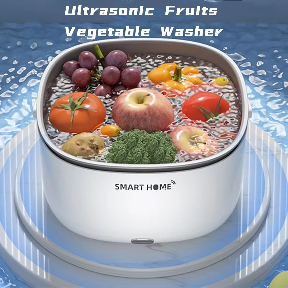 Revolutionary Ultrasonic Vegetable Washer - Effortlessly Remove Pesticides and Dirt from Your Fruits and Veggies!