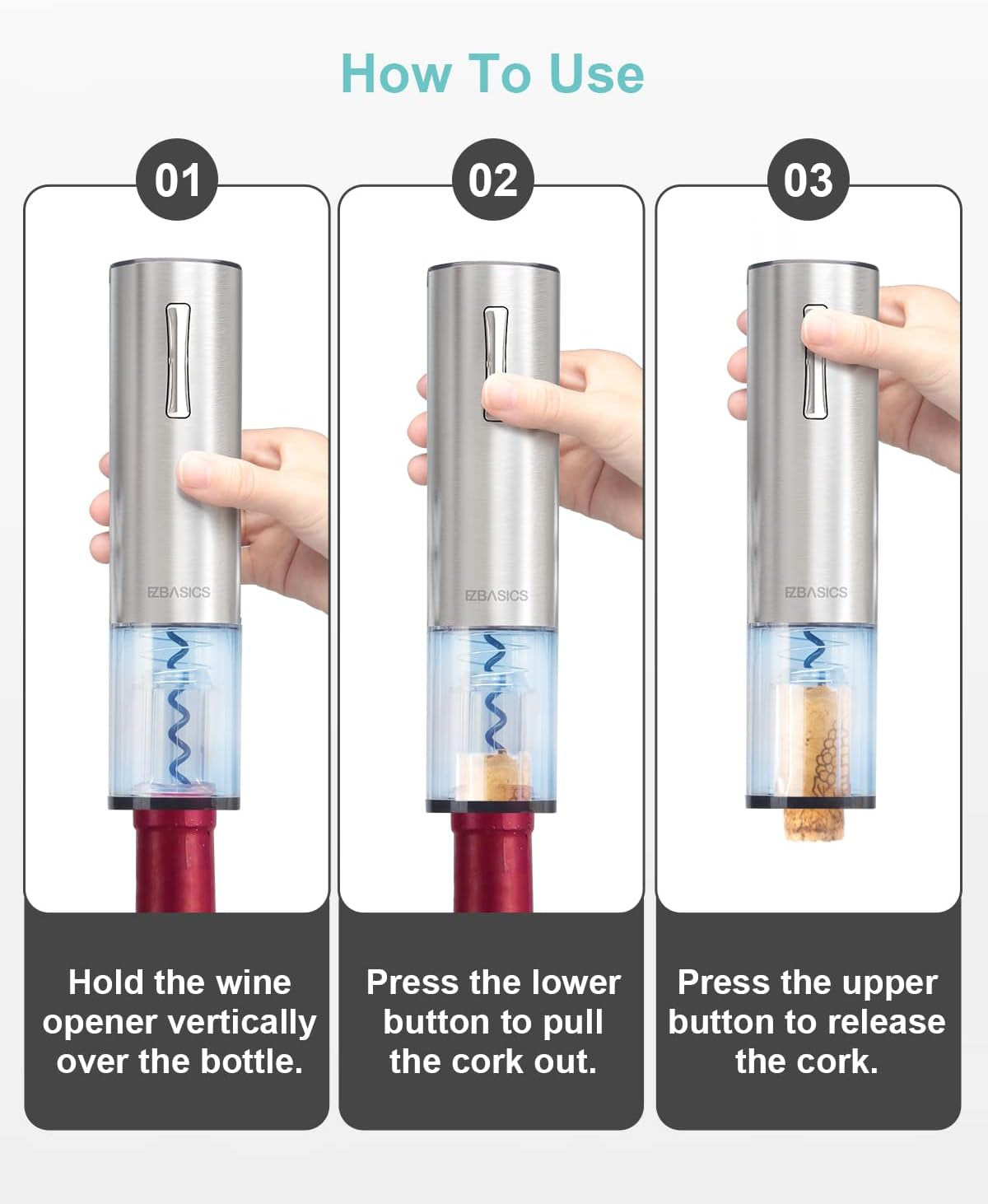 Effortless Wine Enjoyment: Electric Wine Opener Set with Foil Cutter, Vacuum Stopper & Aerator for the Ultimate Wine Experience