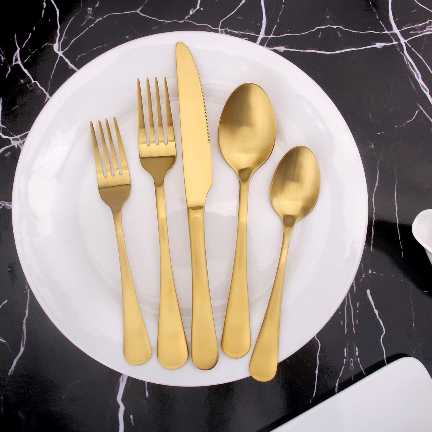 Elevate Your Dining Experience with Our 20-Piece Matte Gold Stainless Steel Flatware Set - Perfect for Home, Weddings, and Parties