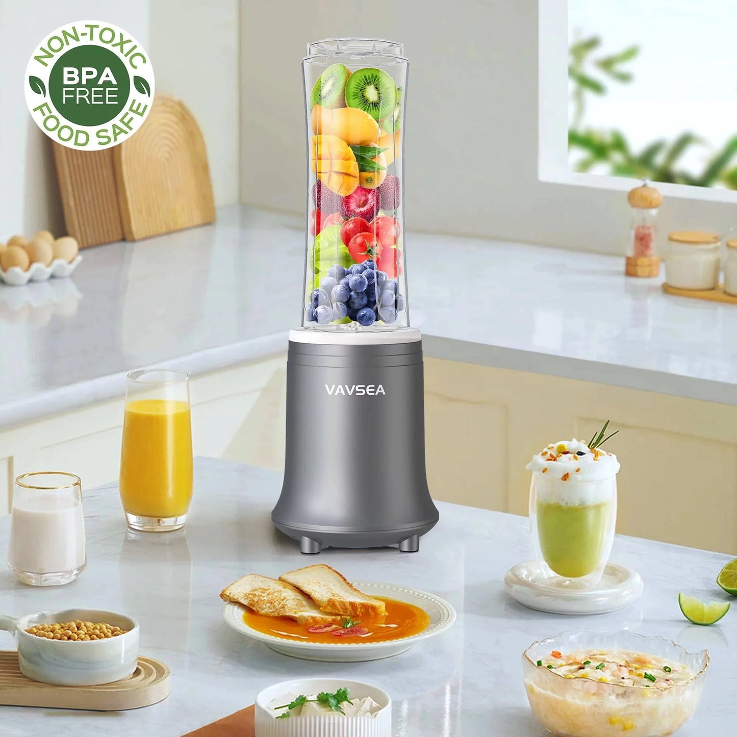 VAVSEA Personal Blender - Effortless Smoothies On-the-Go with BPA-Free Travel Cup & Lid