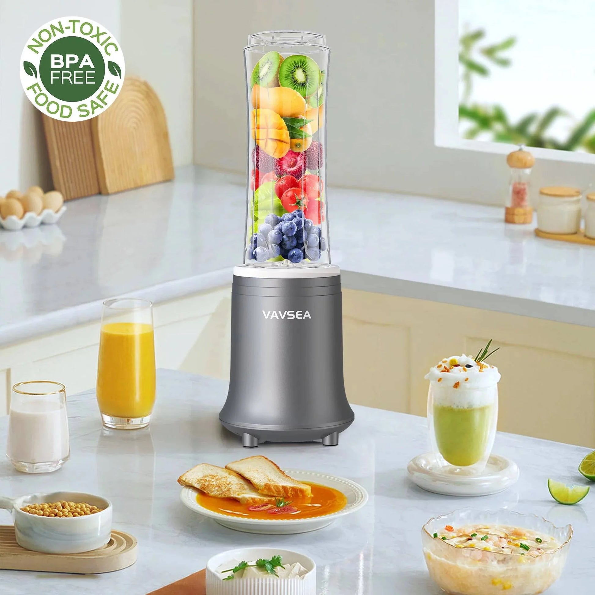 VAVSEA Personal Blender - Effortless Smoothies On-the-Go with BPA-Free Travel Cup & Lid