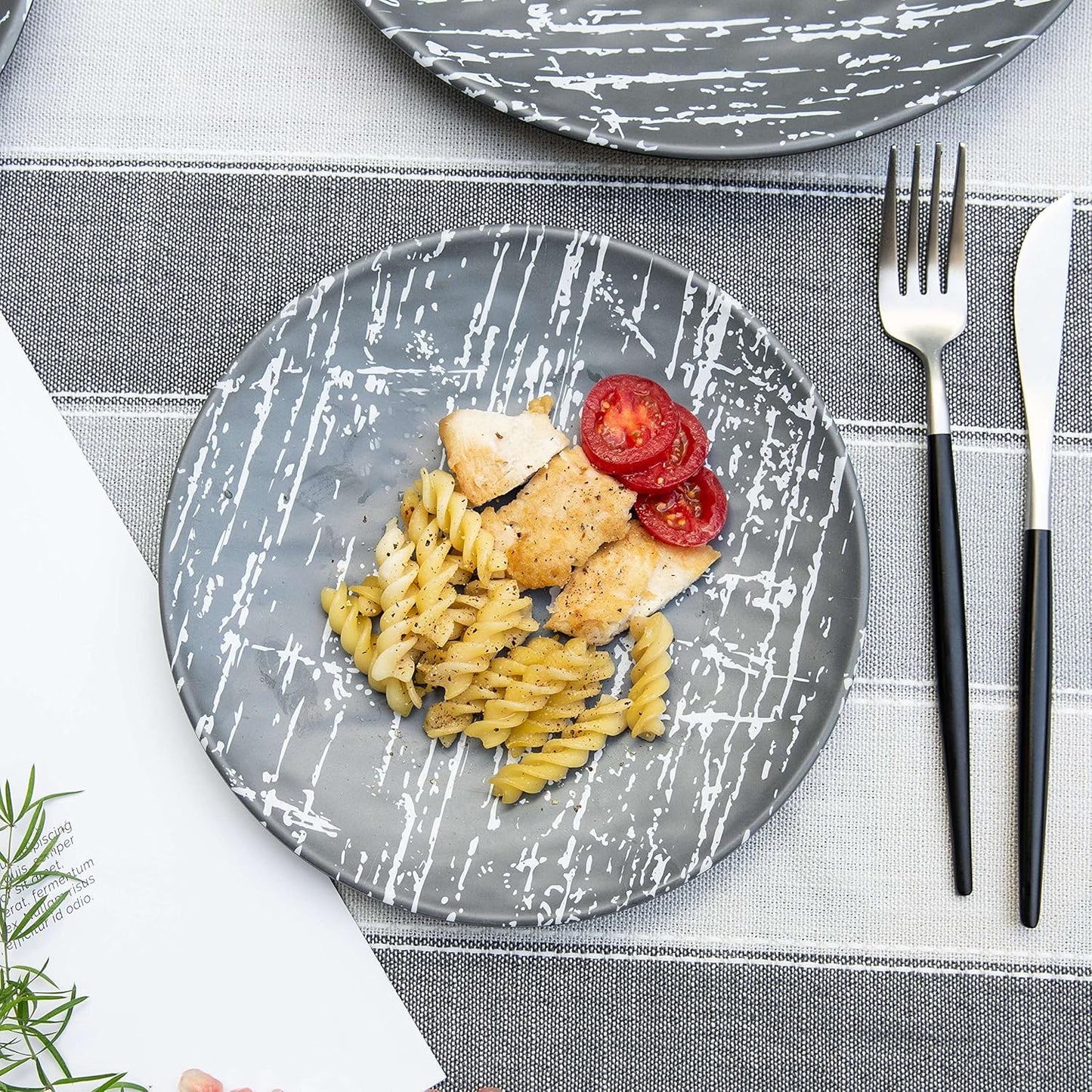 Elegant 12-Piece Melamine Dinnerware Set for 4 - Lightweight and Stylish Plates and Bowls for Every Occasion