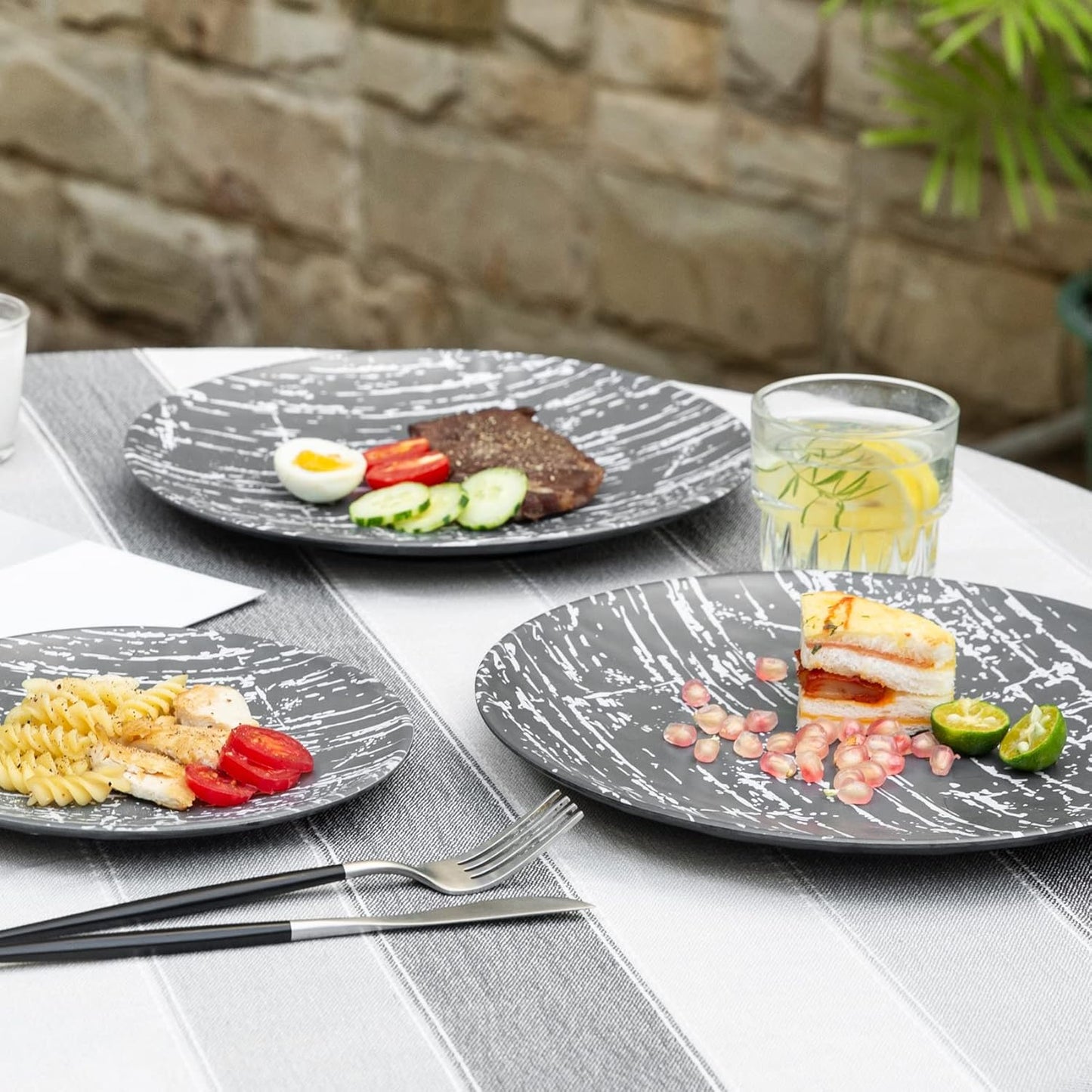 Elegant 12-Piece Melamine Dinnerware Set for 4 - Lightweight and Stylish Plates and Bowls for Every Occasion