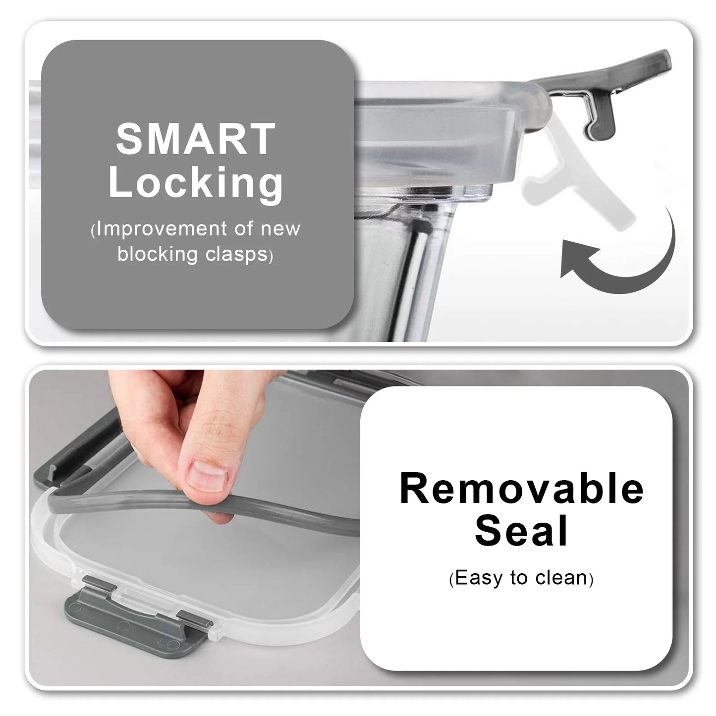 24 Pcs Versatile Glass Storage Containers with Airtight Lids for Effortless Kitchen Organization (12 Pcs Grey)