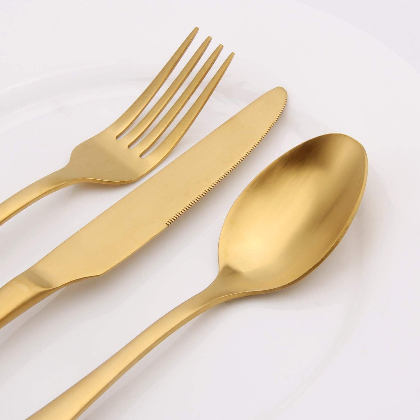 Elevate Your Dining Experience with Our 20-Piece Matte Gold Stainless Steel Flatware Set - Perfect for Home, Weddings, and Parties