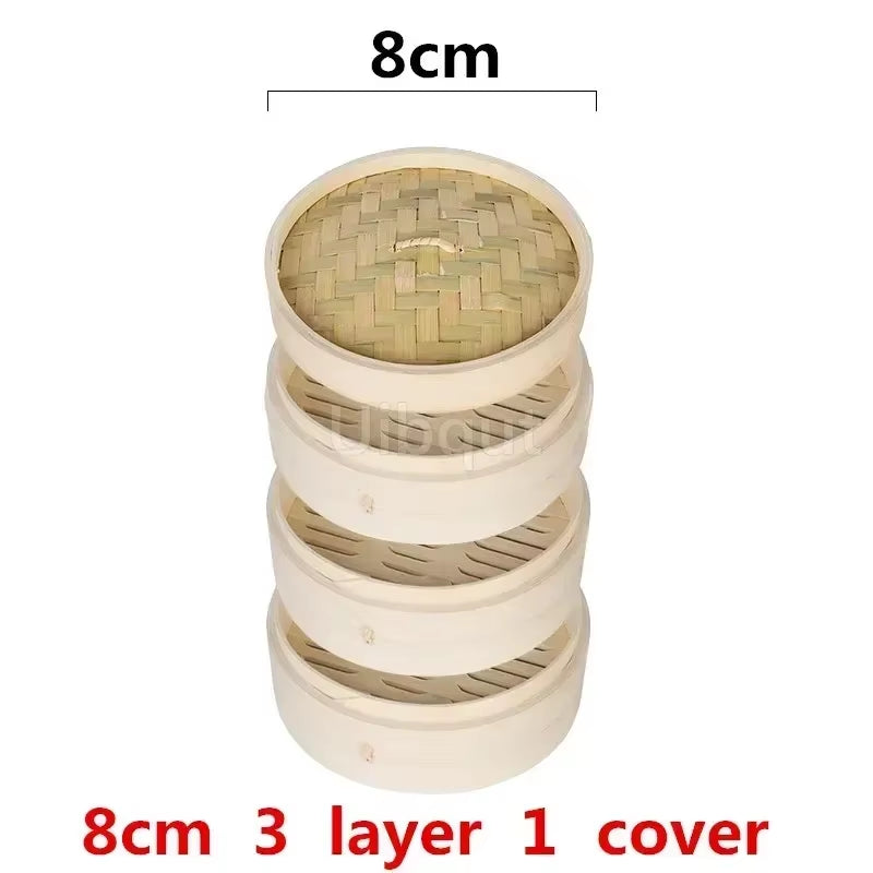 Bamboo Steamer Fish Rice Vegetable Snack Basket Set Kitchen Cooking Tools Cage or Cage Cover Cooking Cookware Cooking