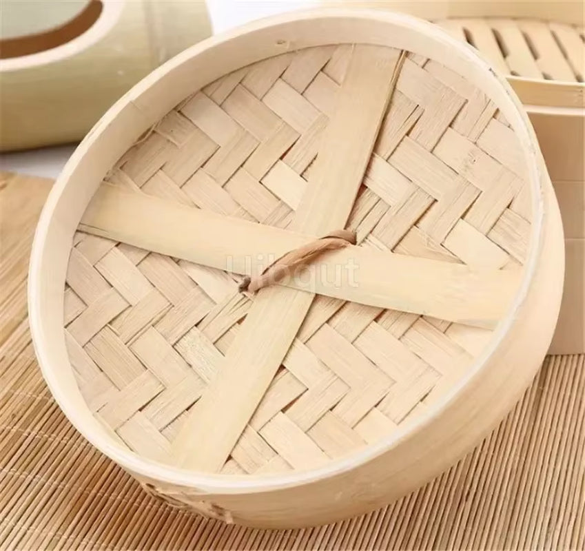 Bamboo Steamer Fish Rice Vegetable Snack Basket Set Kitchen Cooking Tools Cage or Cage Cover Cooking Cookware Cooking