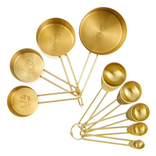 Stainless Steel Measuring Cups & Spoons Set, Cups and Spoons, Kitchen Gadgets for Cooking & Baking (9)