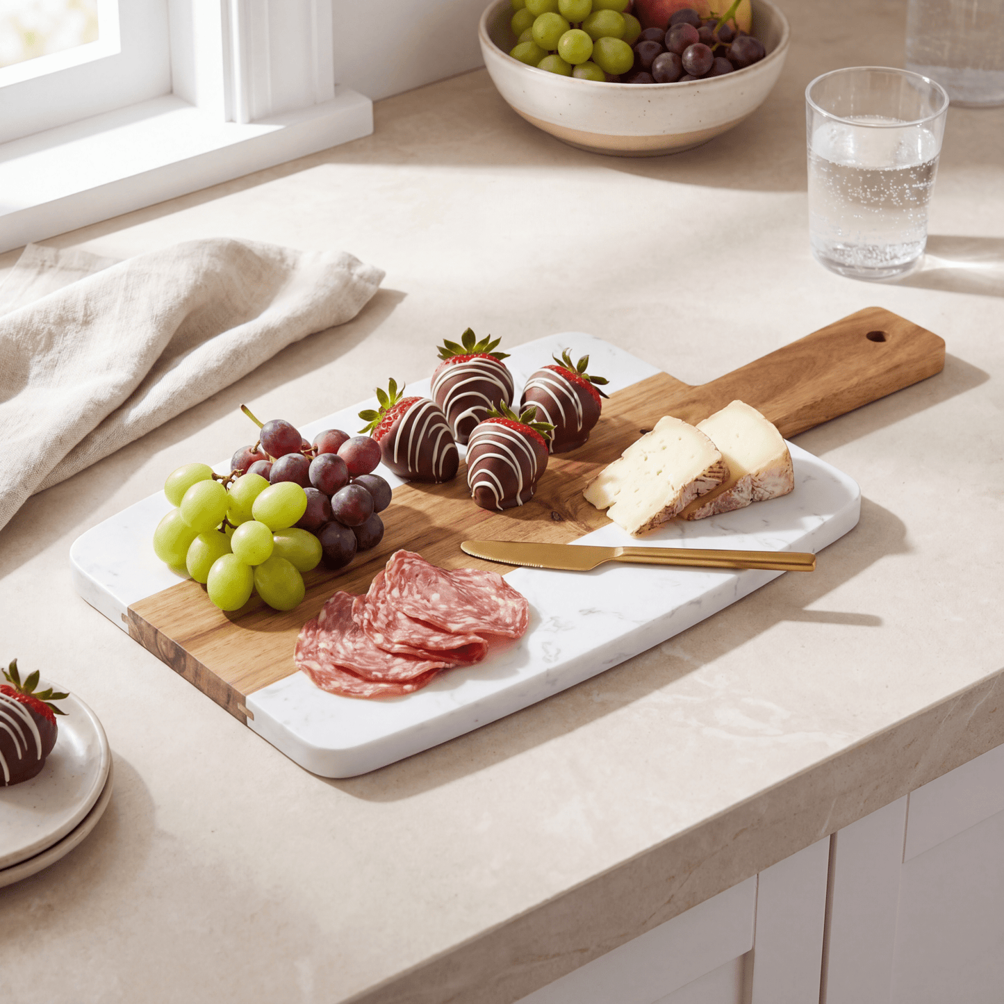 The Marble & Acacia Serve Board - Love Notes from the Kitchen