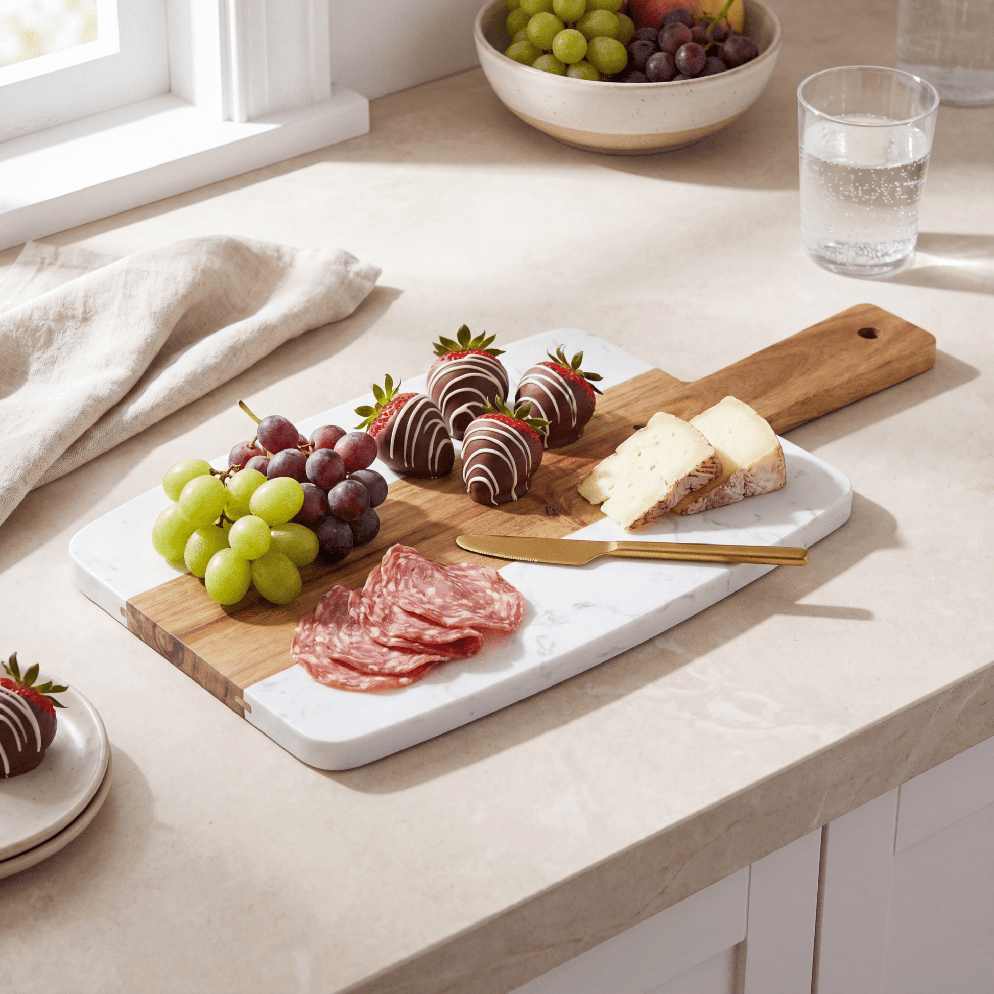 The Marble & Acacia Serve Board - Love Notes from the Kitchen